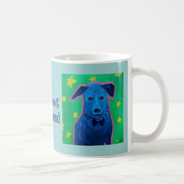 blaue dawg Schnurband-Tasse Tasse (Rechts)