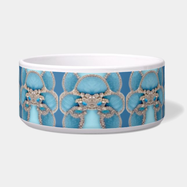 Blaue Decorations-Rahmen Pet Bowl Napf (Vorderseite)