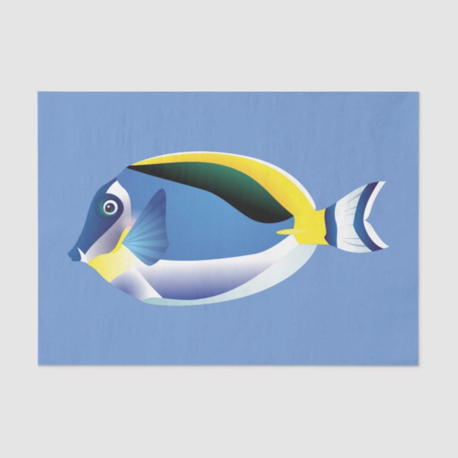 Blaue Decoupage des tropischen Fisches Seidenpapier (Vorderseite)