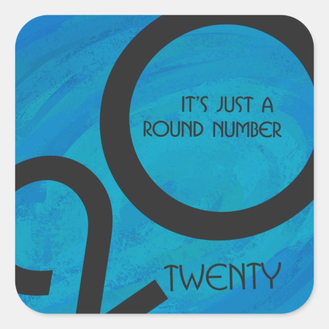 Blaue Dekade Quadratischer Aufkleber (Vorderseite)