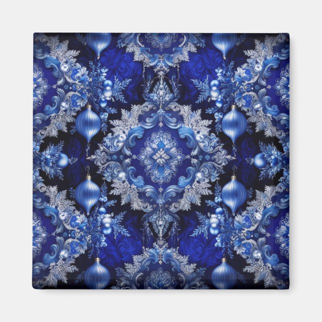 Blaue Dekorationen Magnet (Vorne)