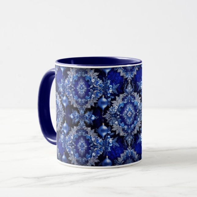 Blaue Dekorationen Tasse (Vorderseite Links)