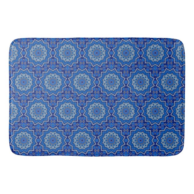 Blaue Dekorative Badematte (Vorderseite)