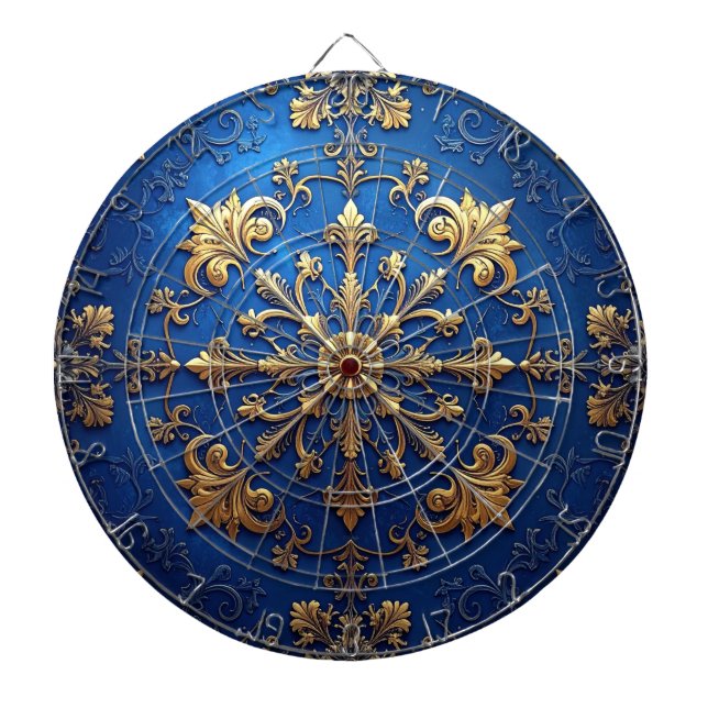 Blaue dekorative Blumen Dartboard Dartscheibe (vorne)