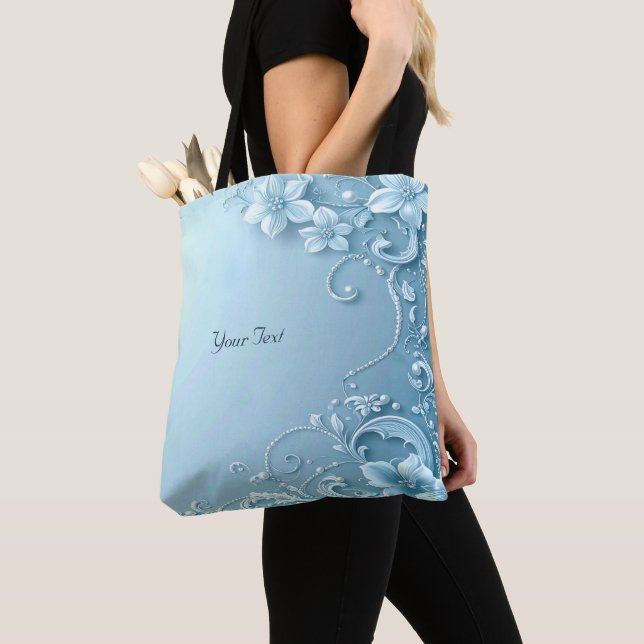 Blaue dekorative Blumen-Tasche (Von Nahem)