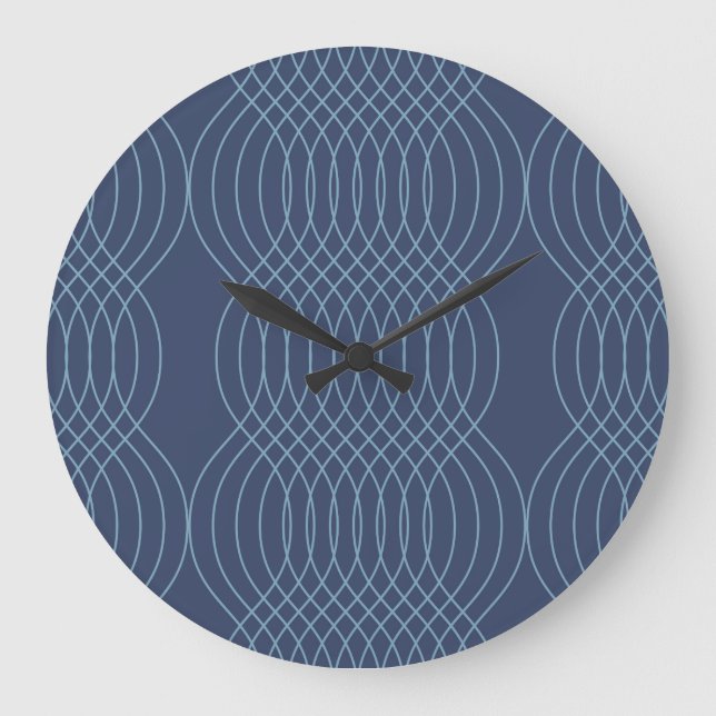 Blaue, dekorative, einfache, moderne, modische große wanduhr (Vorderseite)