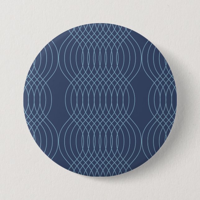 Blaue, dekorative, einfache, moderne, trendige wel button (Vorderseite)