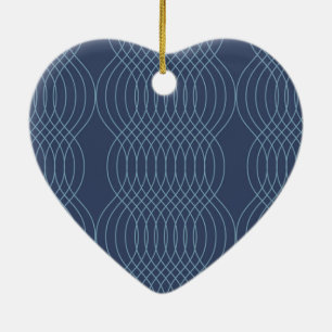 Blaue, dekorative, einfache, moderne, trendige wel keramik ornament