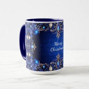 Blaue Dekorative Feiertags-Tasse Tasse