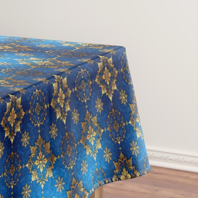 Blaue Dekorative Feiertags-Tischdecke Tischdecke (Beispiel)