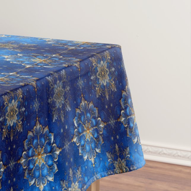 Blaue Dekorative Feiertags-Tischdecke Tischdecke (Beispiel)