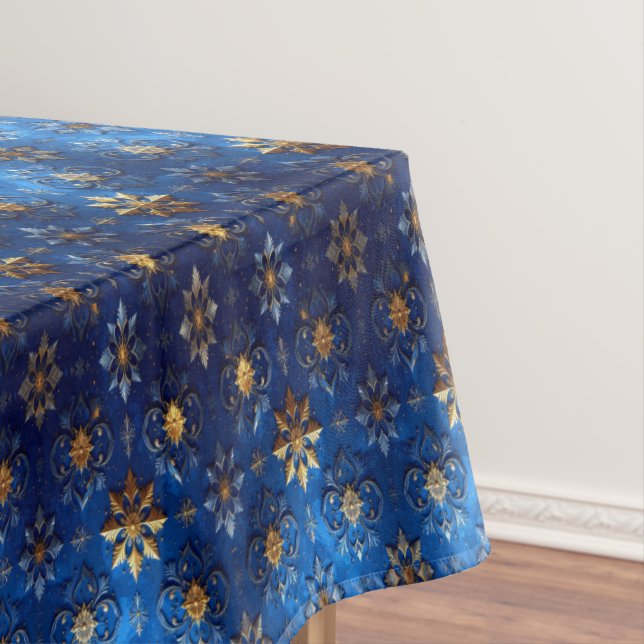 Blaue Dekorative Feiertags-Tischdecke Tischdecke (Beispiel)