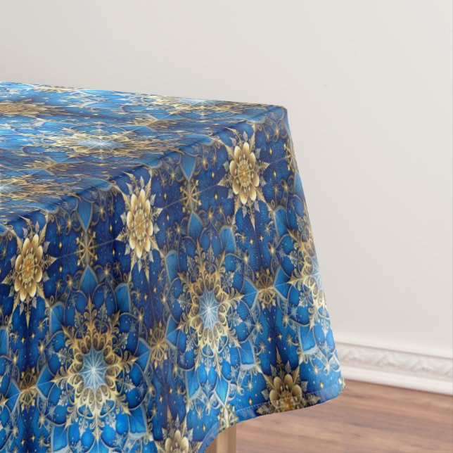 Blaue Dekorative Feiertags-Tischdecke Tischdecke (Beispiel)
