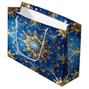 Blaue dekorative Geschenktüte für Feiertage