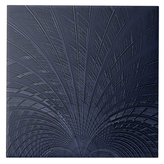 Blaue dekorative Keramik Fliese (Vorderseite)