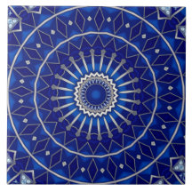 Blaue dekorative Keramikfliese