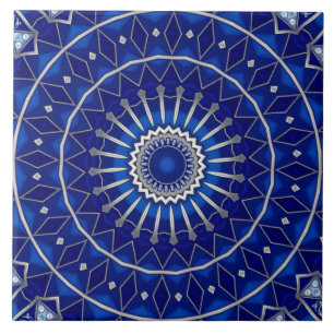 Blaue dekorative Keramikfliese
