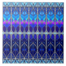 Blaue dekorative Keramikfliese