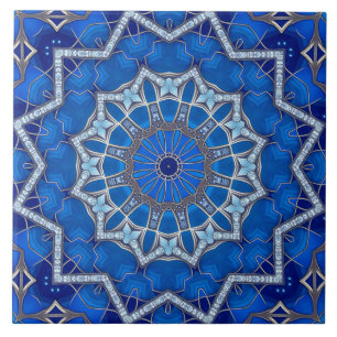 Blaue dekorative Keramikfliese