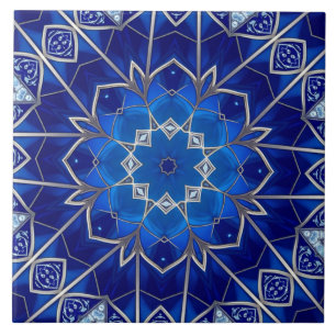 Blaue dekorative Keramikfliese