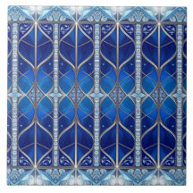 Blaue dekorative Keramikfliese