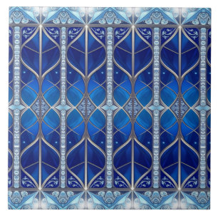 Blaue dekorative Keramikfliese