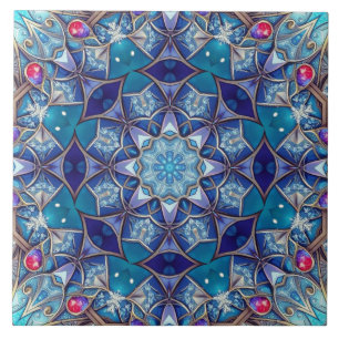 Blaue dekorative Keramikfliese