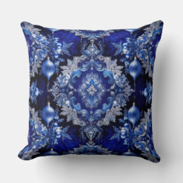 Blaue dekorative Ornamente Holiday Throw Kissen