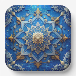 Blaue Dekorative Weihnachtsfeiertags-Papierplatte Pappteller