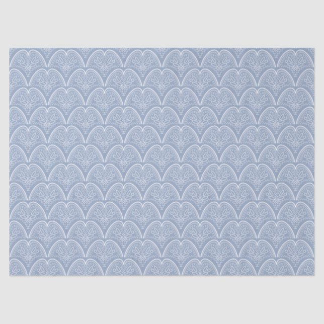 Blaue delikate Muscheln Seidenpapier (Vorderseite)