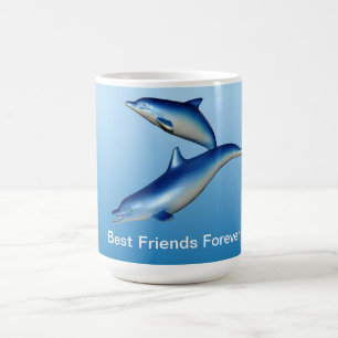 Blaue Delphin-beste Freunde für immer Kaffeetasse