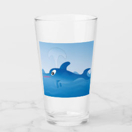 Blaue Delphin Glas