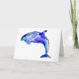 Blaue Delphin-Gruß-Karte Karte