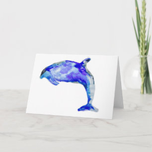 Blaue Delphin-Gruß-Karte Karte