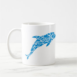 Blaue Delphine, die eine niedliche Delphinform Kaffeetasse