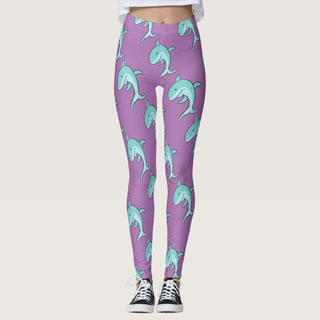 Blaue Delphine, die Thunder_Cove springen Leggings (Vorderseite)