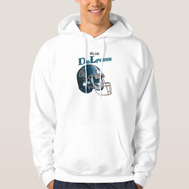Blaue Delphine Hoodie (Vorderseite)