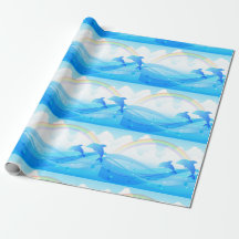 Blaue Delphine springen