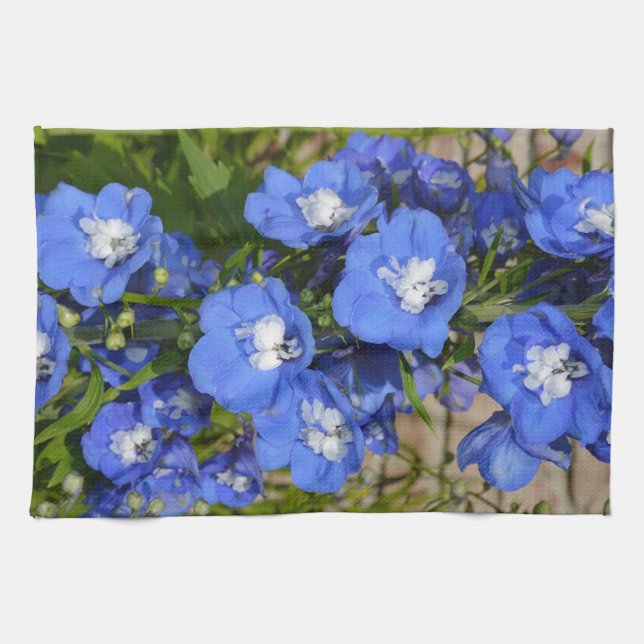 Blaue Delphinium-Blume Küchentuch (Horizontal)