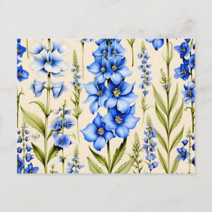 Blaue Delphinium-Blume Postkarte