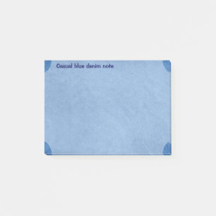 blaue Denim Post-it Klebezettel