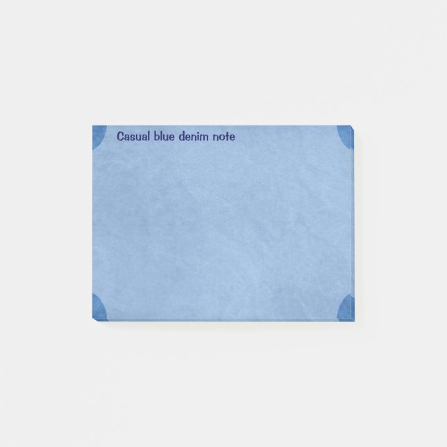 blaue Denim Post-it Klebezettel (Vorderseite)