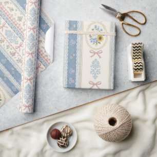 Blaue Denim Shabby Chic Vintage-Geschenk Geschenkpapier