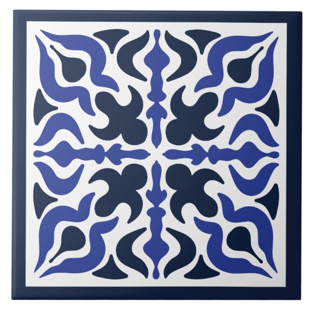 Blaue Design marokkanische Mosaik-Muster Keramik T Fliese (Vorderseite)