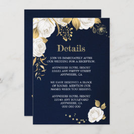 Blaue Details der Blumenmeere aus Weißgold Begleitkarte