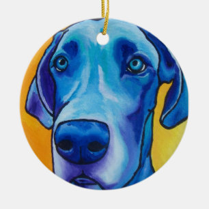 Blaue Deutsche Dogge Oranment Keramik Ornament