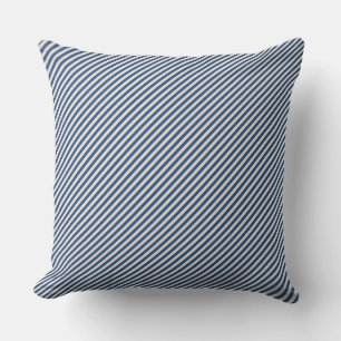 Blaue diagonale Nadelstreifen Kissen