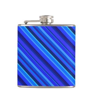 Blaue Diagonalstreifen Flachmann