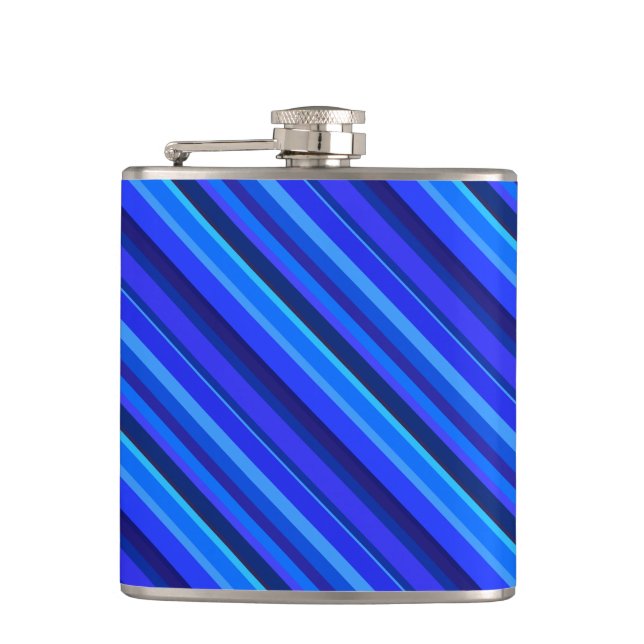 Blaue Diagonalstreifen Flachmann (Vorderseite)