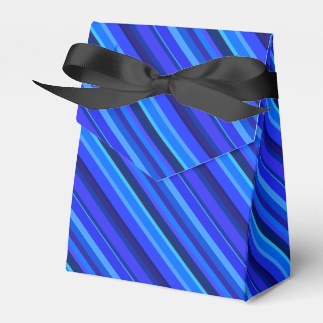 Blaue Diagonalstreifen Geschenkschachtel (Vorderseite)